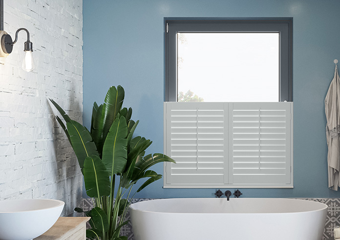 Bromley, Cool Grey - Cafe Style Plantation Shutter - Image 6
